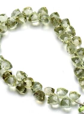 Siolite㊣海外代购 手作美丽天然巴西绿色堇青石三角锥形串珠手链