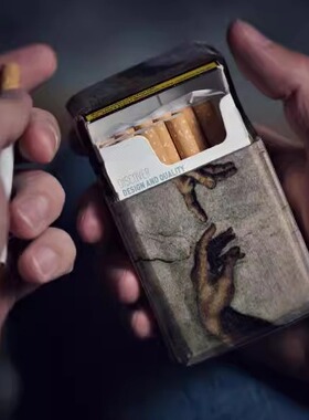 德国代购Matchbox㊣ 手作复古木质抽象彩绘手指图案火柴盒烟盒