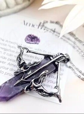 箭形吊坠弓箭手礼物宝石项链