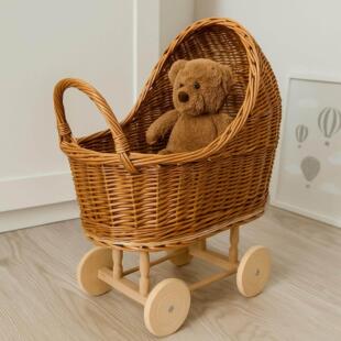 乌克兰代购 婴儿车 Wicker▽手作精美柳条编织娃娃车温馨复古风格