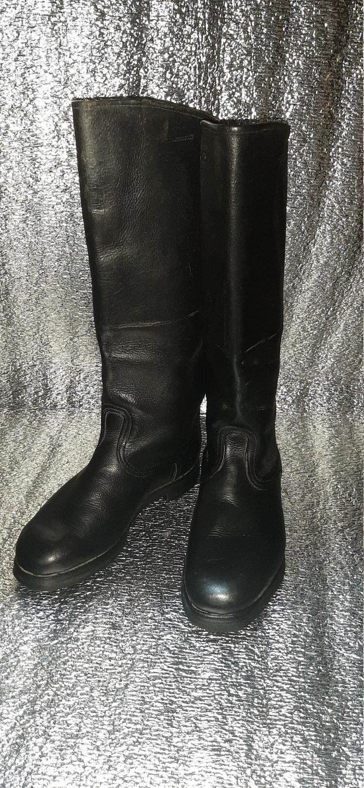 海外代购Leather◇古着复古苏联收藏黑色皮革长筒男士马靴战斗靴
