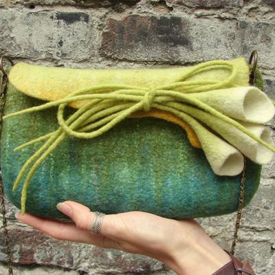 林地仙女单肩包斜挎包羊毛毡包