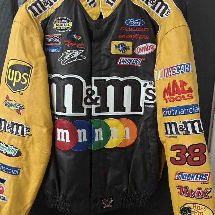 美国代购Racing ▼古着经典立领刺绣徽标酷炫摩托车赛车夹克皮衣