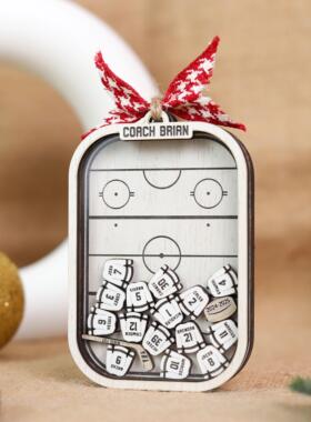 手制球员姓名号码冰球摇铃摆件