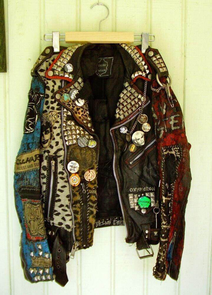 海外代购Gothic◇手作复古哥特朋克金属链条铆钉真皮牛皮夹克皮衣