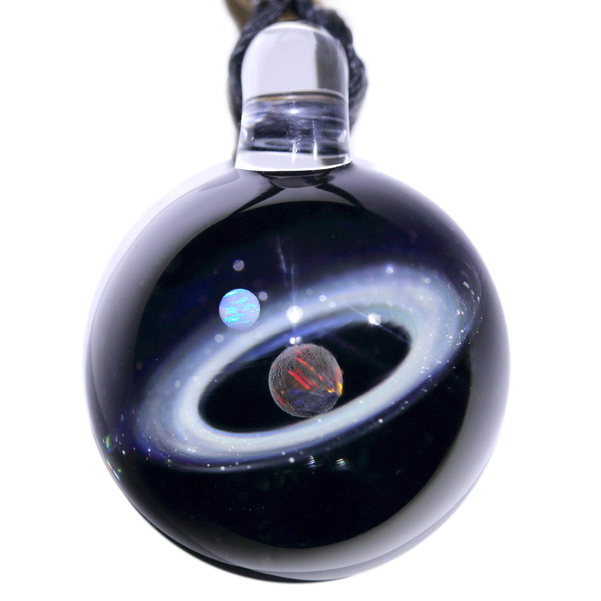 海外代购Galaxy手作螺旋星系土星式光环星云蛋白石吊坠木珠项链