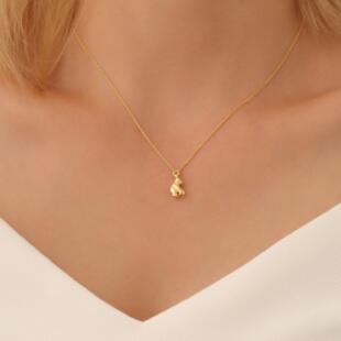 土耳其代购Romantic▽手作浪漫简约可爱动物猴子吊坠纯银镀金项链