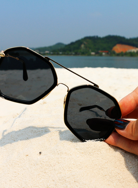 欧美前卫几何金框飞行员墨镜