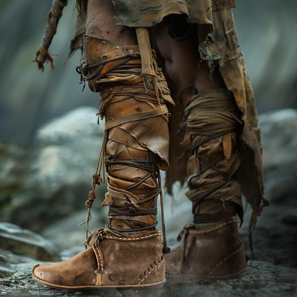 土耳其代购Boot㊣ 手作中世纪角色扮演游戏柔软牛皮系带短靴皮鞋