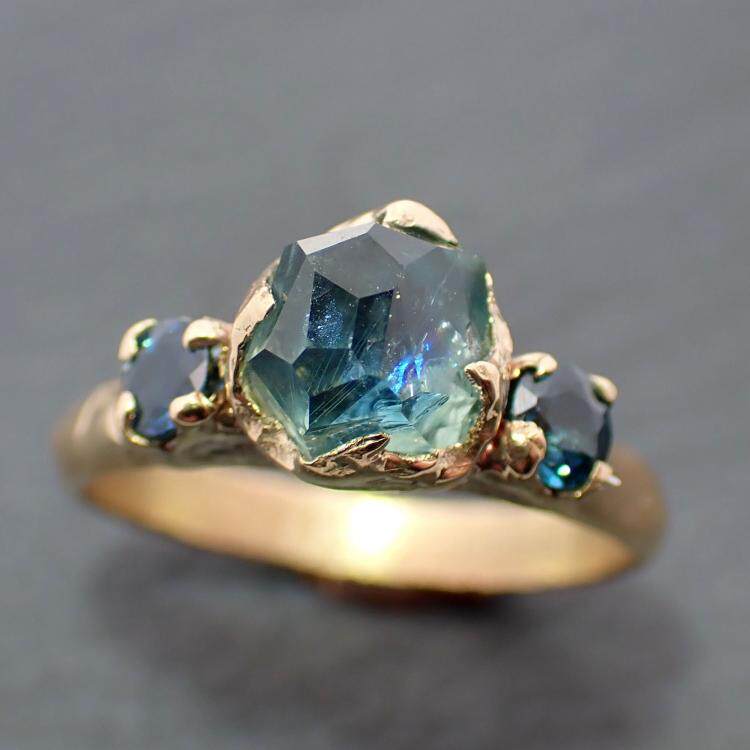 美国代购Sapphire㊣ 手作优雅华丽蓝宝石和彩色蓝宝石结婚戒指