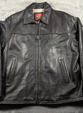 美国代购Jacket◎古着经典复古卡通L码米奇老鼠男士皮衣夹克外套