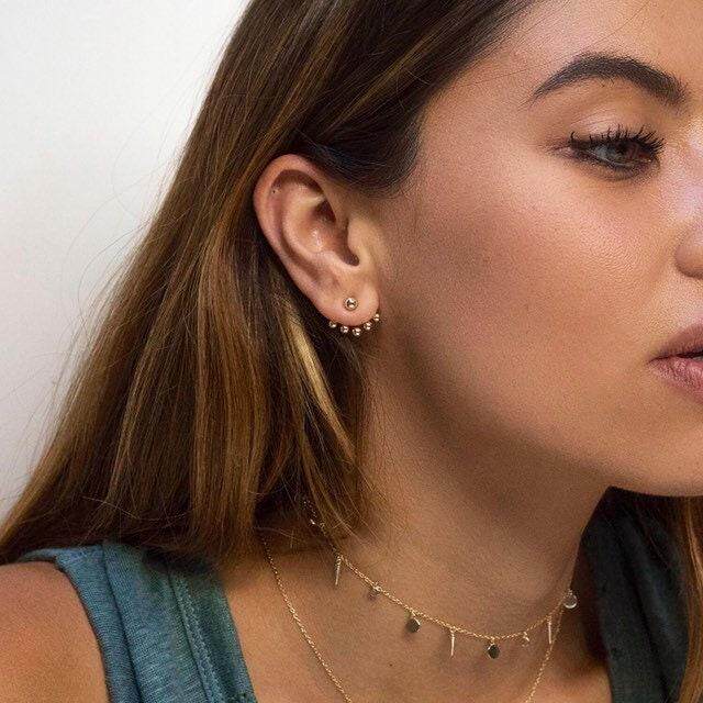 西班牙代购Earrings ▼手作欧美简约精致小巧百搭925纯银球形耳环