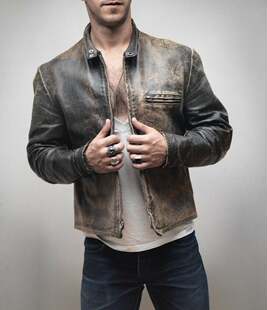 英国代购 Biker◇手作复古60年代赛车手棕色机车骑士真皮夹克皮衣