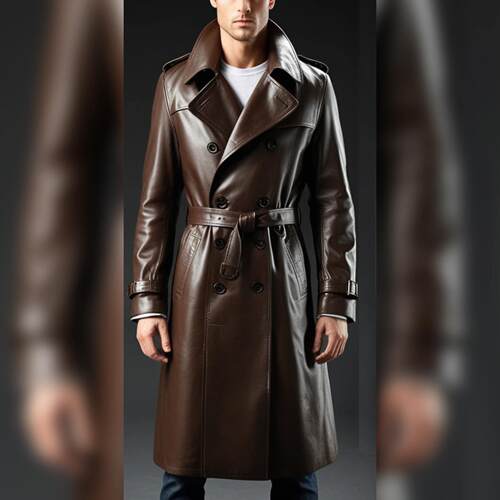 美国代购手作哥特棕色真皮皮衣