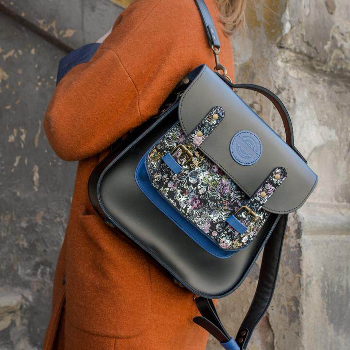 爱尔兰代购Backpack㊣ 手作花卉图案皮革单肩斜挎手提双肩背包