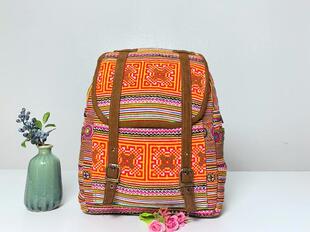 Ethnic㊣越南代购 手作迷人民族特色优质麻线和棉旅行双肩背包