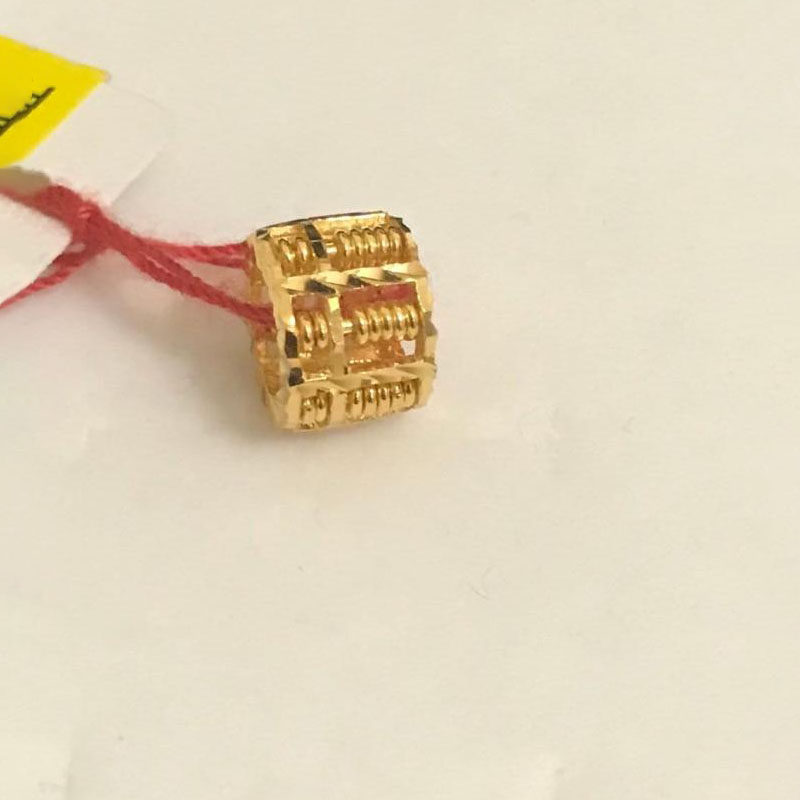 海外代购Gold◇手作实心22K黄金算盘环形挂件可移动珠子吊坠项坠