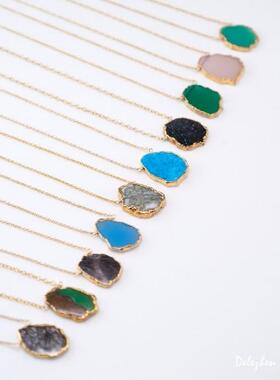 波西米亚海洋碧玉14K金填充项链