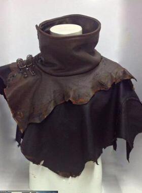 Capelet㊣加拿大代购 手作复古高领毛皮披肩原始斗篷cosplay配件