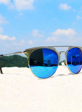 德系工业风朋克镜面金属感太阳镜