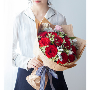 同城送花生日情人节鲜花速递11朵红玫瑰花束广州北京上海深圳全国