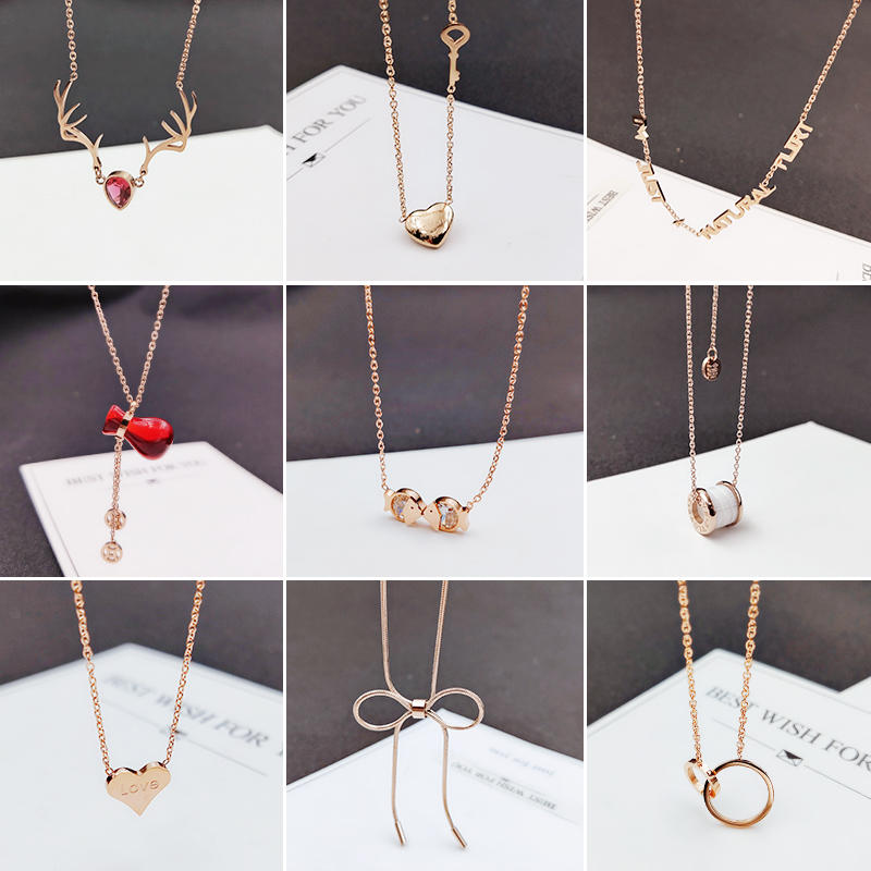 项链女潮网红ins锁骨链仙气韩版个性小众设计钛钢不掉色短款颈链在类目 饰品/流行首饰/时尚饰品新, 项链中 - 来自Buy2taobao.com提供专业的淘宝代购服务