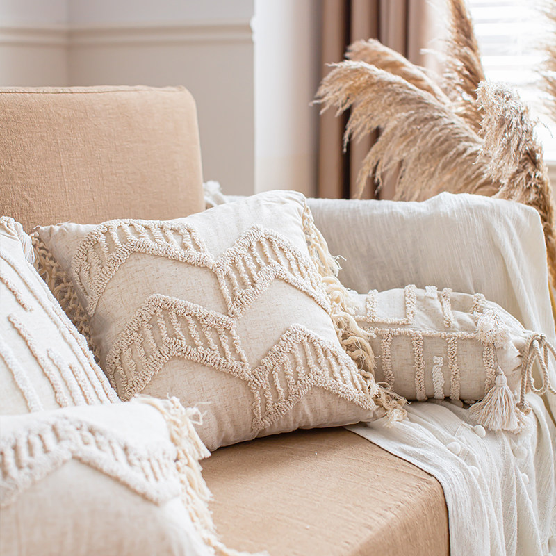 ins波西米亚风客厅沙发抱枕套不含芯民宿床头靠背垫飘窗装饰靠枕