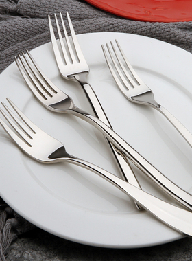 西餐叉子牛排叉不锈钢叉子沙拉意大利面叉子成人饭叉加厚家用大号