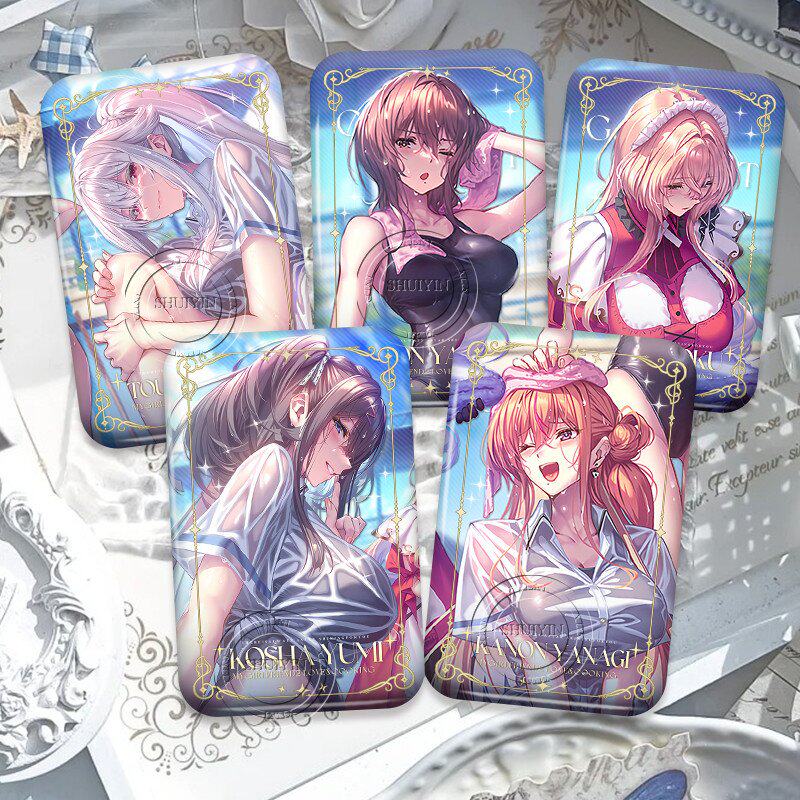 甜蜜女友游戏鸿纱由美吧唧周边柳木叶梦诗梦徽章方形双闪谷子礼物