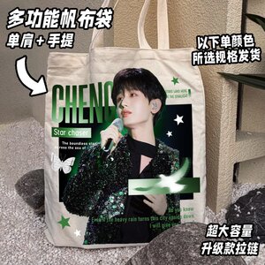 ins风淇淇成毅帆布袋昆山演唱会应援痛袋追星收纳学生单肩包礼物