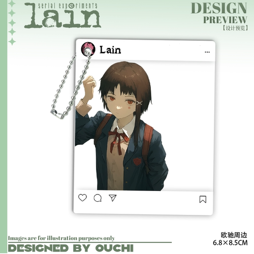 Lain岩仓铃音同人周边外出系列铃音亚克力透明合影透卡背包挂件