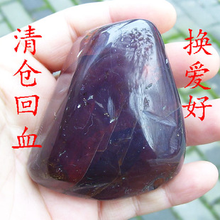 缅甸天然琥珀紫罗兰珀去皮抛光69.1克/血珀蓝珀原石