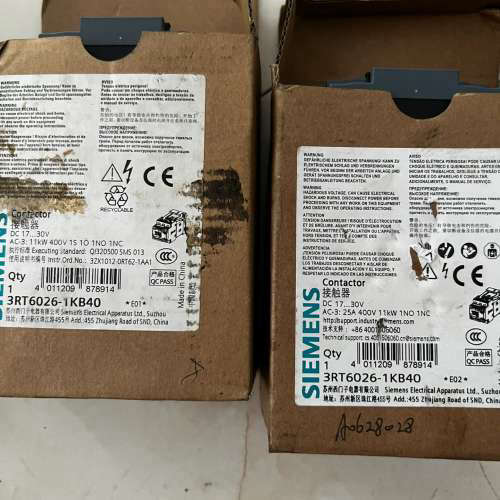 议价接触器3RT6026－1KB40,全新带