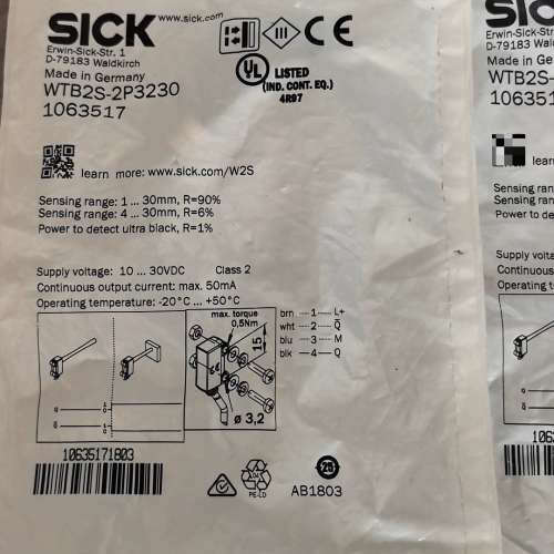 议价SICK西克WTB2S-2P3230光电传感器，全新原装