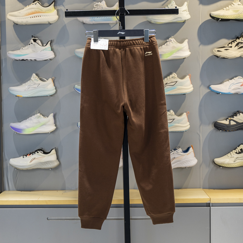 李宁束脚儿童加绒保暖卫裤