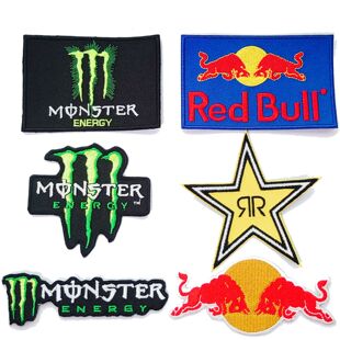 赛车 红牛Redbull 魔爪刺绣布贴烫熨缝制补丁贴衣服帽子DIY魔术贴