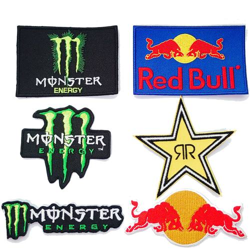 赛车 红牛Redbull 魔爪刺绣布贴烫熨缝制补丁贴衣服帽子DIY魔术贴