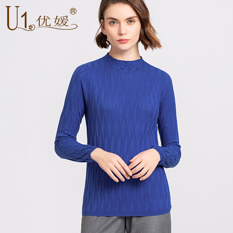 优媛昊艺春秋新款桑蚕丝针织衫