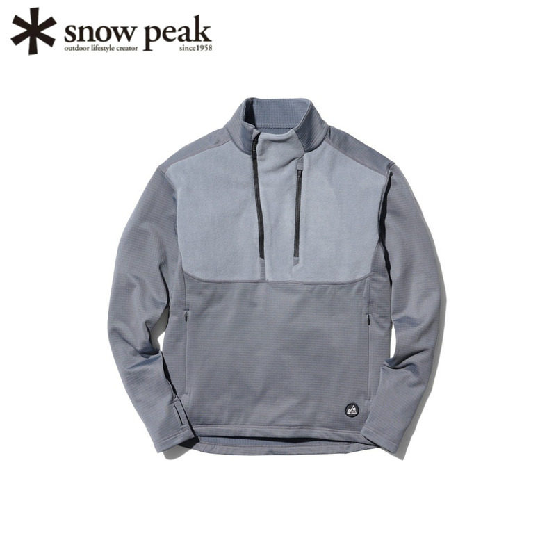 日本代购SnowPeak雪峰套头衫抓绒衣男士户外休闲保暖露营内搭外套