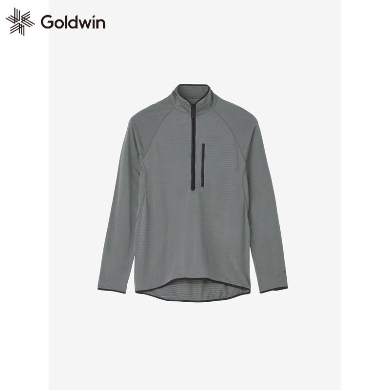 日本Goldwin弹力半拉链套头衫男