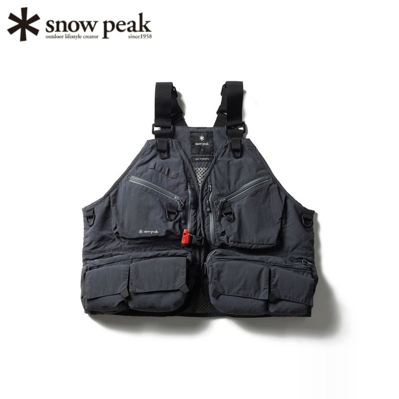 日本代购Snow Peak雪峰25新款钓鱼背心马甲多功能户外飞钓专业服