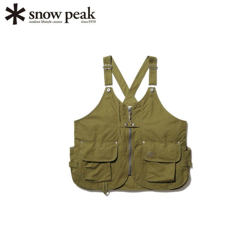日本代购SnowPeak雪峰户外马甲TAKIBI Canvas Vest工装背心防水