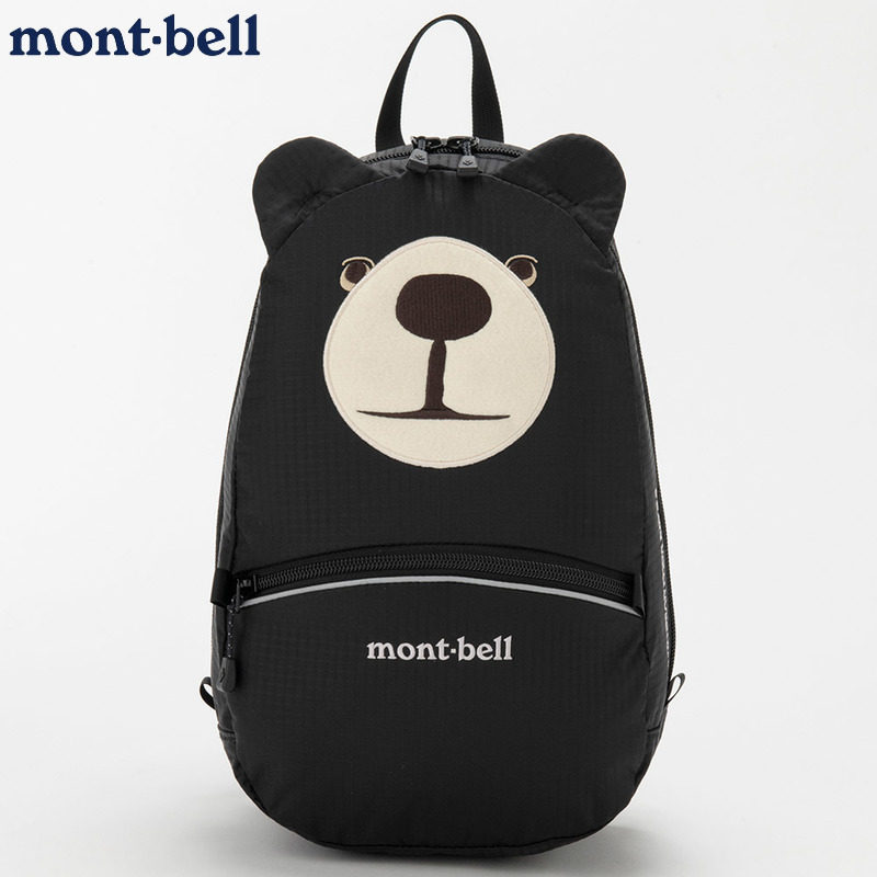 日本montbell儿童双肩背包小熊脸