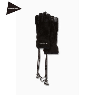 手套 wander抓绒羊毛手套男女户外休闲保暖轻盈冬季 日本代购 and