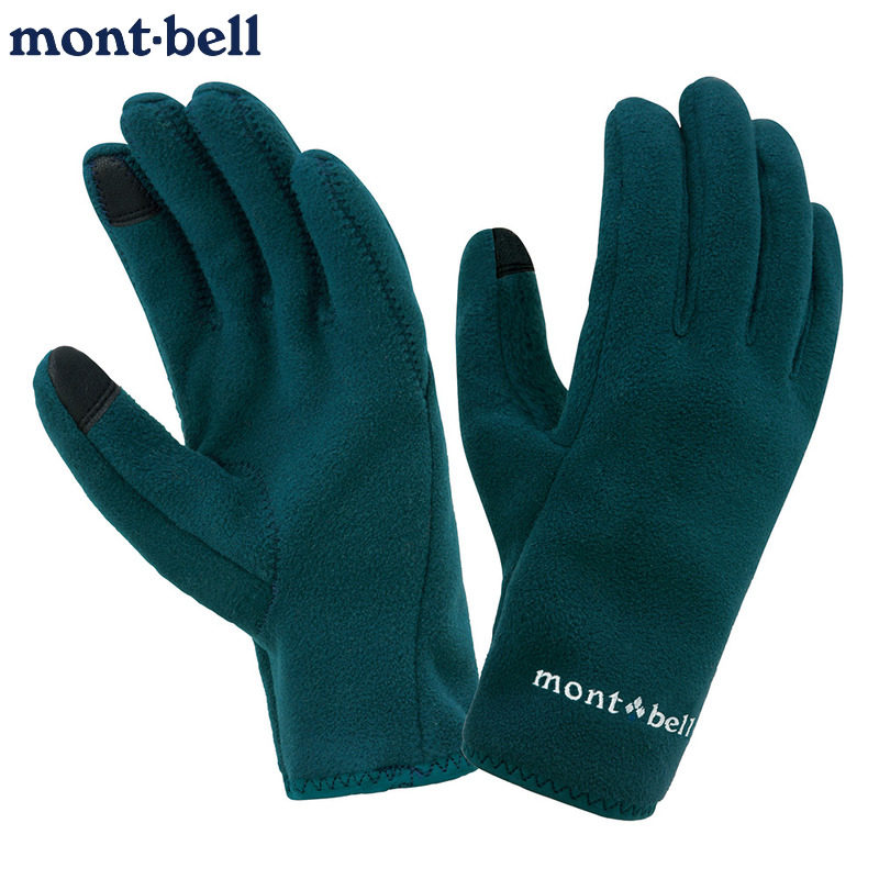 日本montbell冬季保暖抓绒手套男