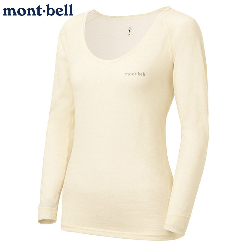 montbell女士U领羊毛T恤保暖