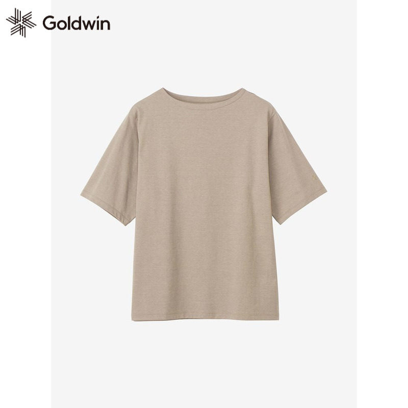 日本代购Goldwin新款船领T恤男女户外休闲衣不易变形宽松版型短袖