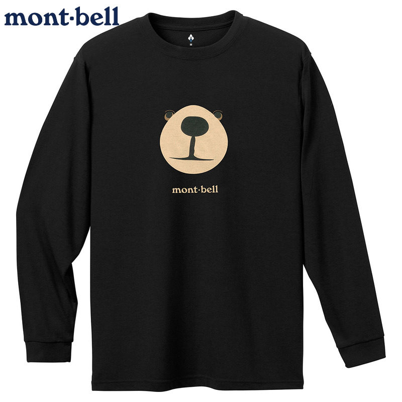 日本代购montbell长袖速干T恤男女款小熊吸汗透气户外休闲上衣