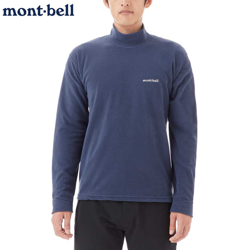montbell防风男士抓绒衣高领