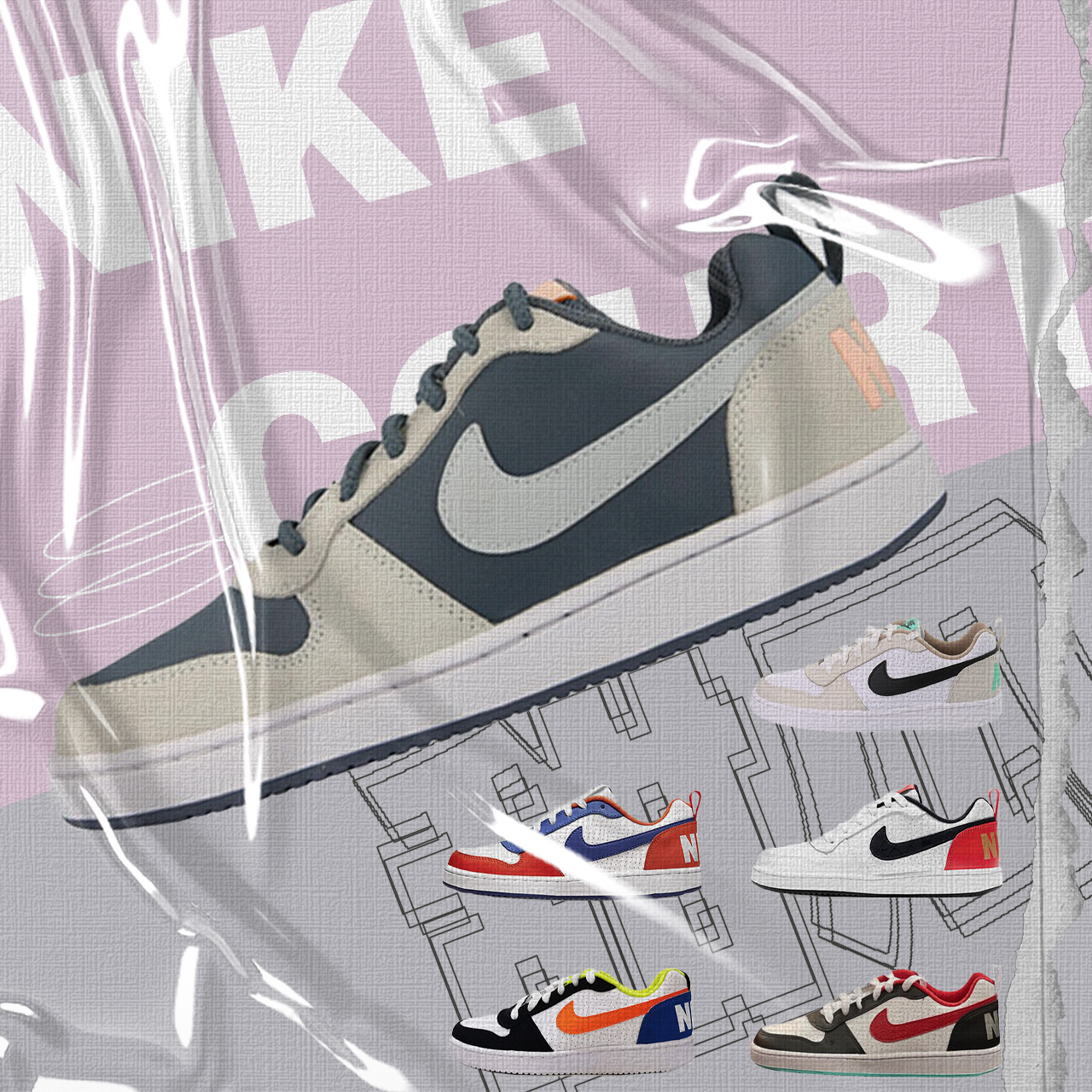 Nike/耐克蓝灰女款休闲板鞋